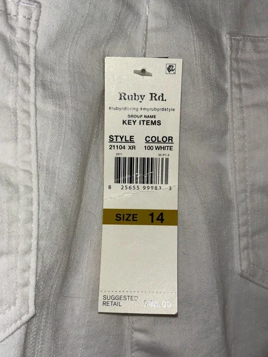 Ruby Rd. White Straight-Leg Pants - Picture 2 of 3